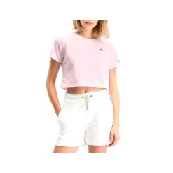 Champion Women's Crewneck Crop Reverse Weave Tee Pastel Pink