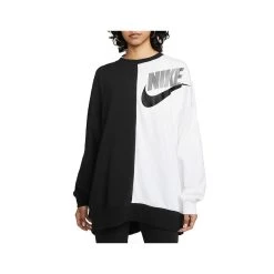 Nike Women's Sportswear Oversized Fleece Dance Sweatshirt Black White