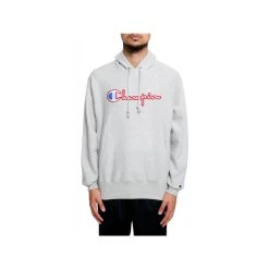 Champion Men's Reverse Chenille Logo Light Gray Hoodie